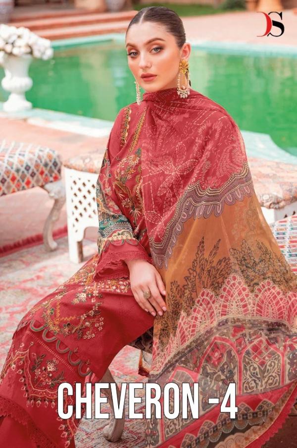 Deepsy Cheveron Lawn 4 Cotton Designer Pakistani Suit Collection